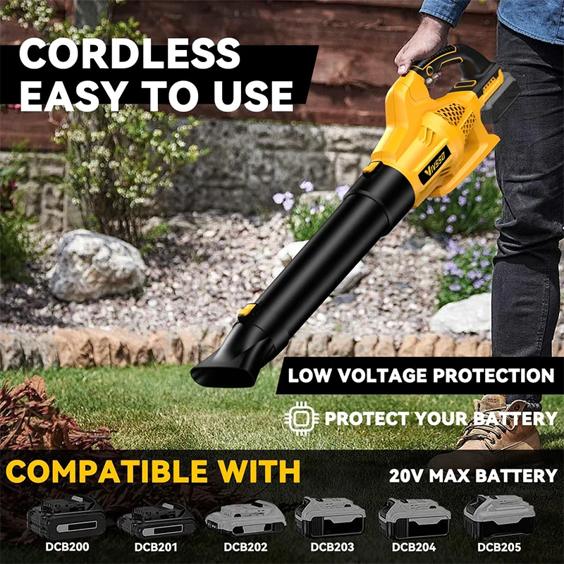 VIVSSO Cordless Air Blower Brushless Handheld Leaf jet Turbo Blower Strong wind Power Tool For Dewalt 20V Battery Pins