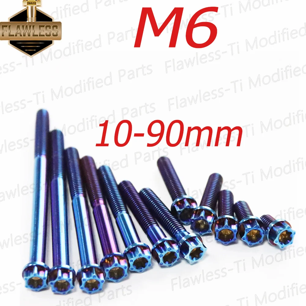 FLAWLESSTI Gr5 Titanium Bolts Crankcase Engine Clutch Bolts M6×10-90 mm For Xmax 300 Tmax 560 Vespa Sprint 150 Primavera 150