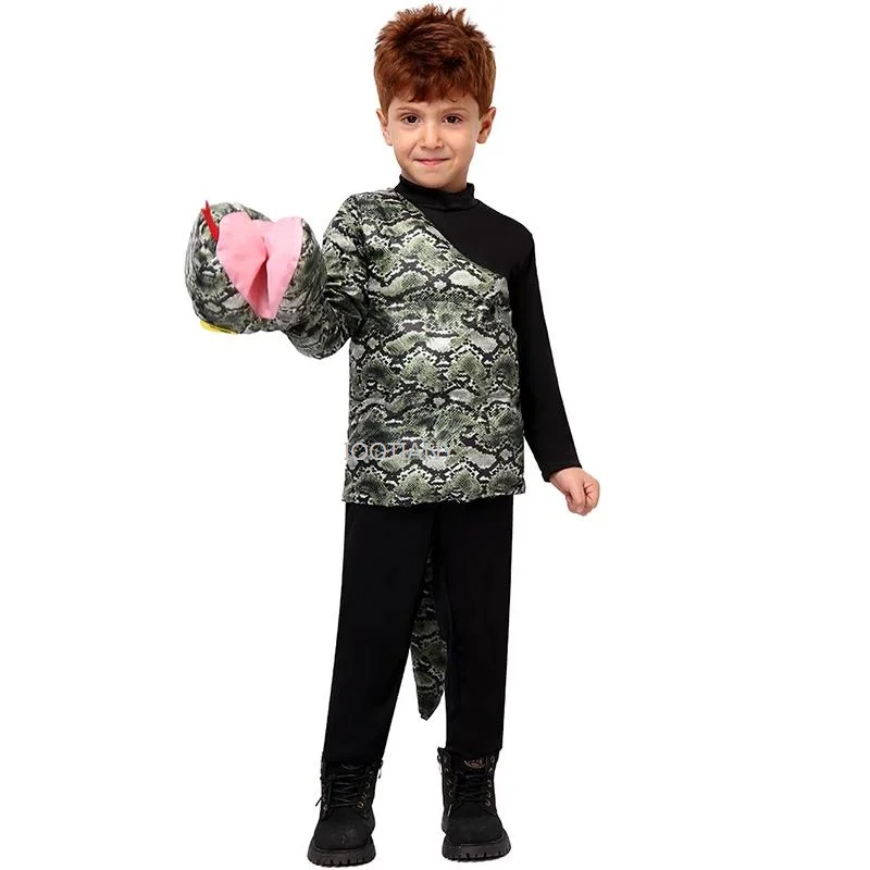 2024 Unisex Boy Boa Fancy Dress Up Clothes Preschool Animal Role-playing Performance Costumes Children's Performance Jumpsuits