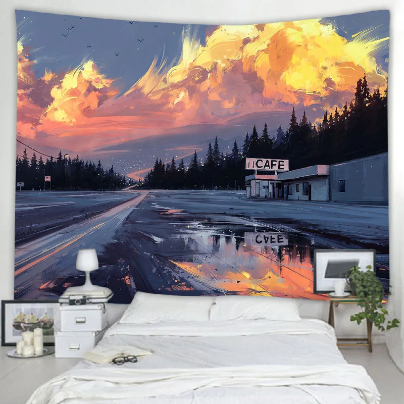 

VIKAMA фон для комнаты, тканевое украшение, Ins Wind, прикроватная композиция, подвесная ткань, настенная ткань для спальни, гобелен