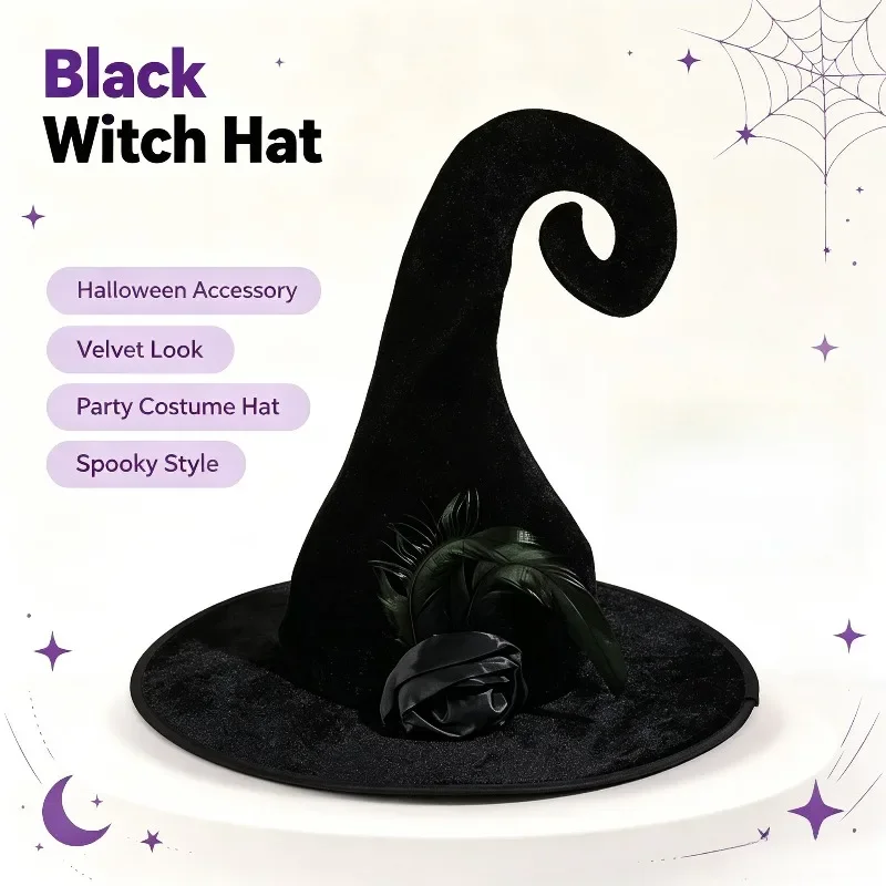 Halloween Witch Costume Hat Shiny Bright Color Witch Hat for Ghost Festival Masquerade Party Dress Up Supplies