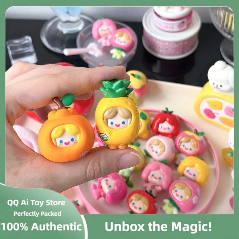Original Rico Happy Friends Blind Box Figurine Trendy Toy Room Decoration Cell Original Kawaii Design Fruit Basket Collectible