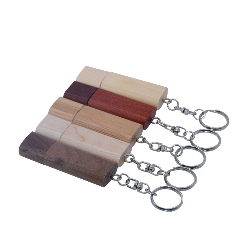 Hohe geschwindigkeit Holz USB-stick 2,0 128gb 64gb 32gb 16gb 8gb 4gb U disk memory stick mit metall keychain geschenke Anpassen logo