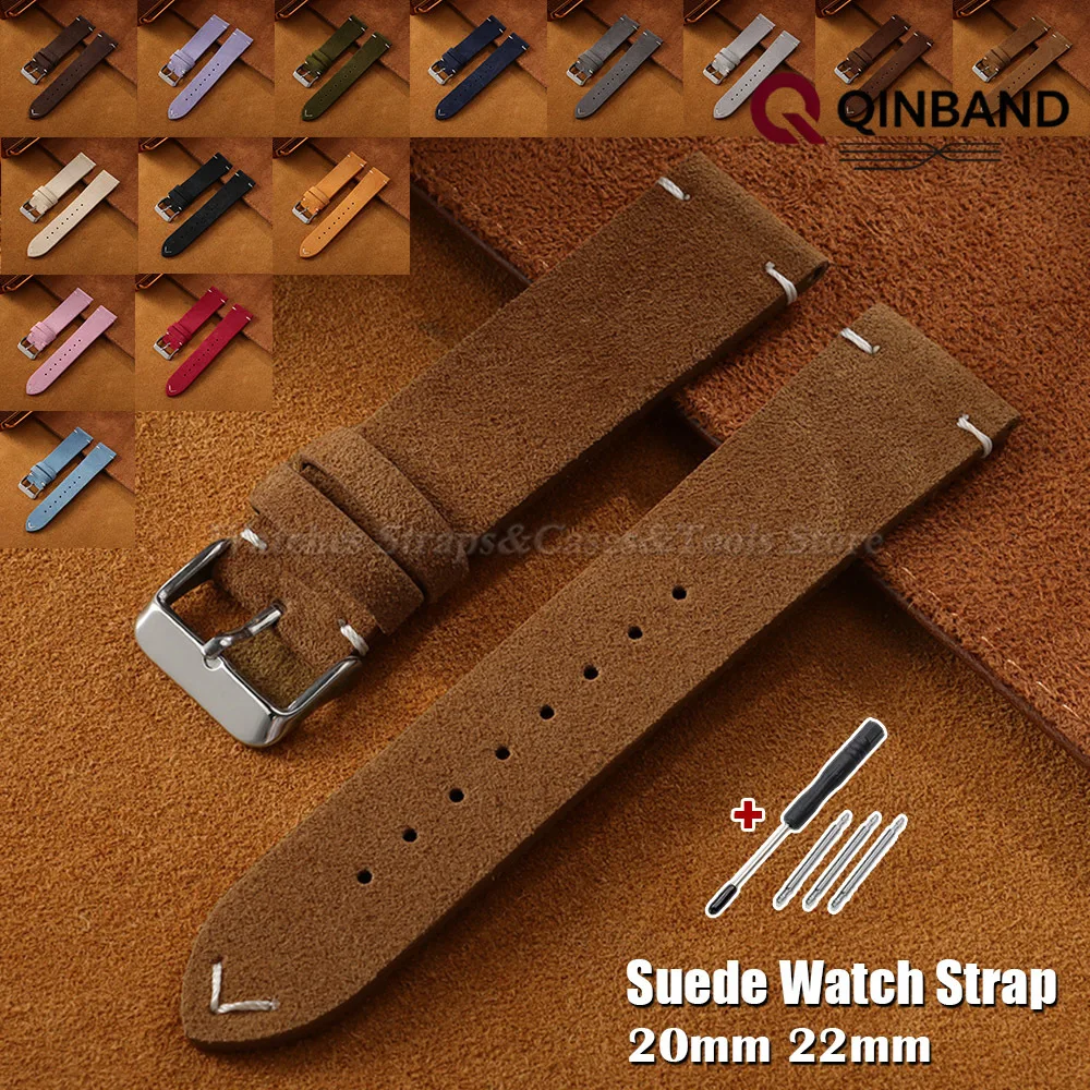 20mm 22mm Watch Band Calfskin Wristband Soft Double-Sided Suede Strap for Huawei Watch Gt5/Gt4 Bracelet for WomenMen Accessories