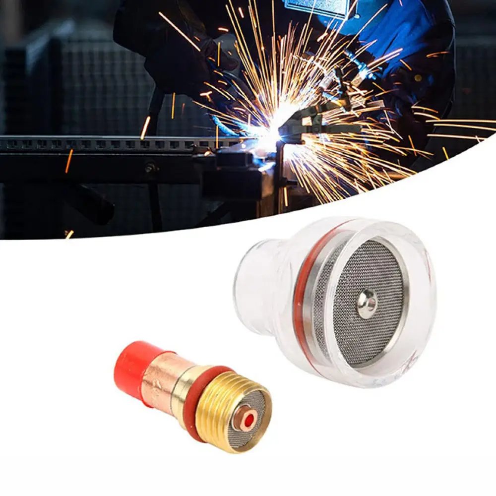 Clear Glass Cup Kit For WP17 WP18 WP26 Argon Arc Welding Torch Gas Lens Mesh Filter Industrial Stainless Steel Precision Tool