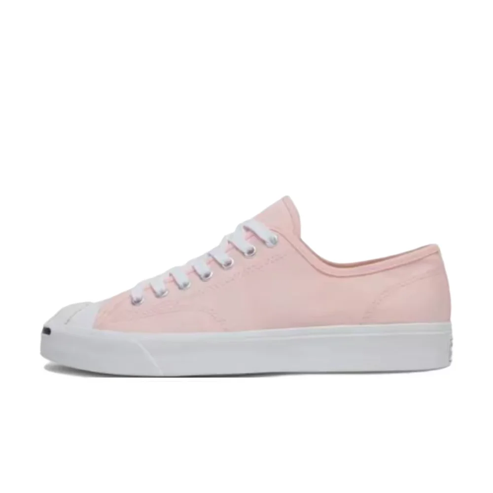Converse Jack Purcell Unisex Low-Top Sneakers  White/Pink, Minimalist Design, Slip-Resistant & Durable A11519C