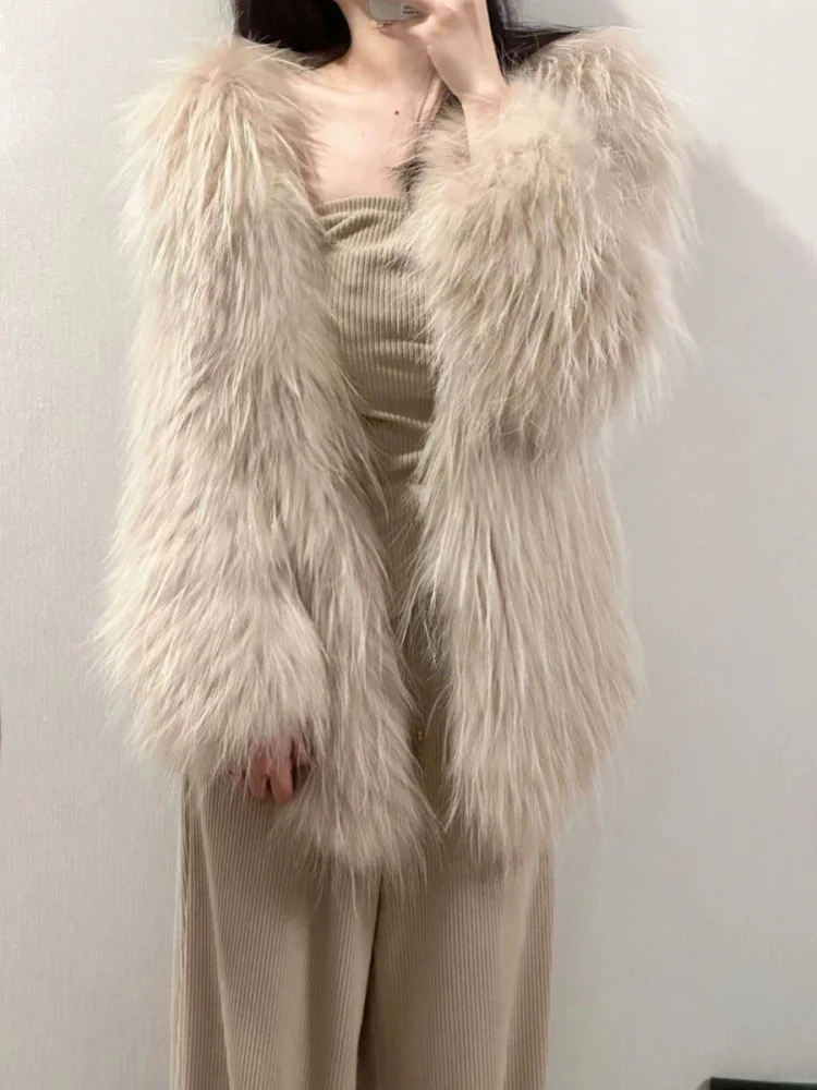 الفرنسية أنيقة بلون فو الفراء معطف فوقي أنيق نوبل رائعة لطيف يؤرخ التنقل مريحة لينة الشتاء سترة دافئة