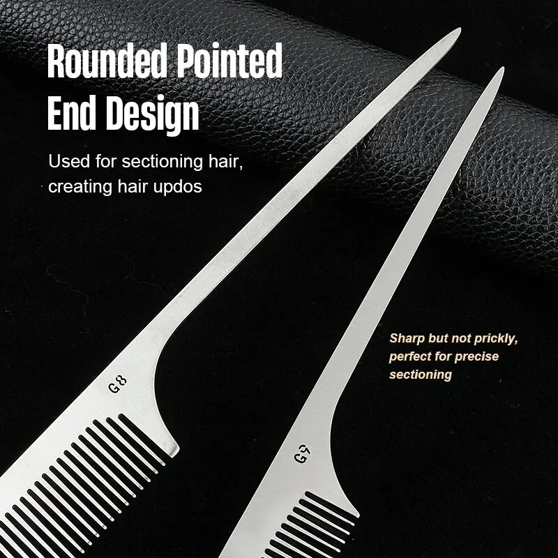 Stainless Steel Women Hairdressing Comb Professional Anti-static Barber Haircut Tools Ultra-thin Hair Styling Combs For Men