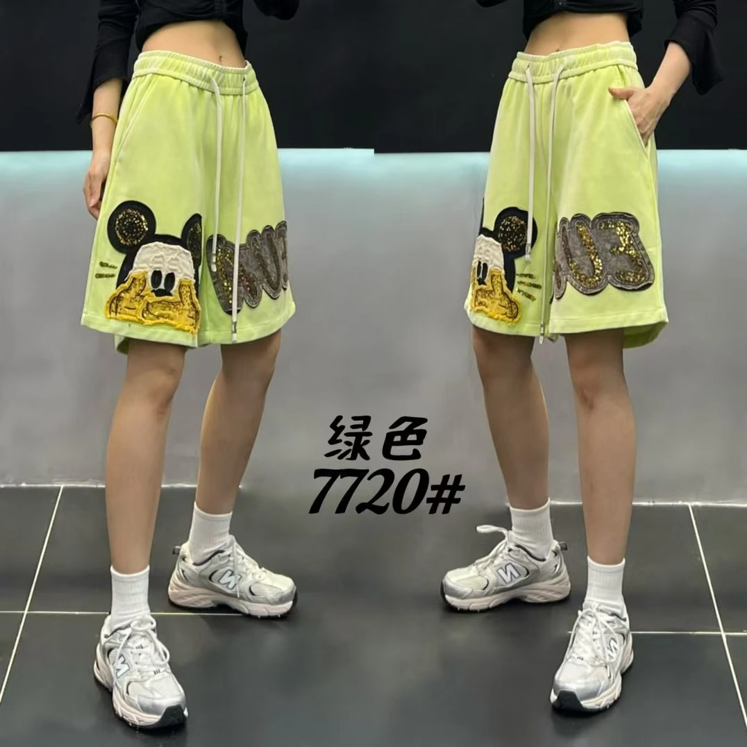 

2025 Retro Washing Do Old Cartoon Shorts Women Casual Versatile Personalized Five-point Pants Women's Loose Street Sweatpants