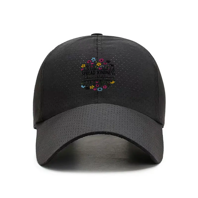 Spread Kindness Floral Quick Dry Baseball Cap Unisex Breathable Outdoor Sports Hat
