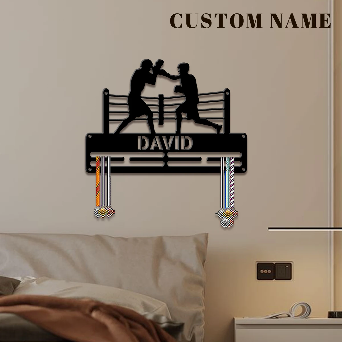 Individueller Medaillenständer aus Metall für Boxsportler, Valentinstagsgeschenk, zur Raumdekoration, geeignet für Basketball, Fußball und andere Sportarten