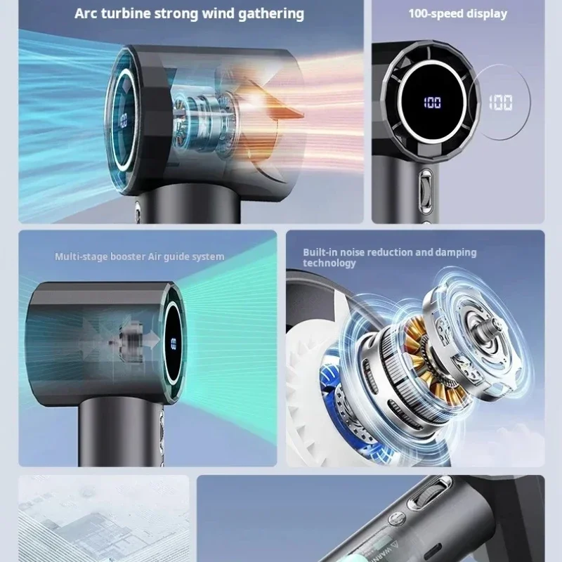 4000mAh Portable Refrigeration Fan Handheld Turbo Fan 100 Gears Adjustable USB Rechargeable Mini Personal Fan for Travel Camping