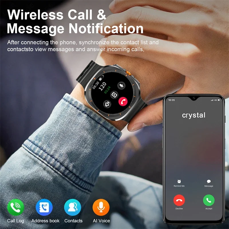 Galaxy Watch 7 Ultra Smart Watch Men 32GB Memory GPS NFC 1.43-inch AMOLED Screen Fitness Tracker Health Smartwatch For Samsung