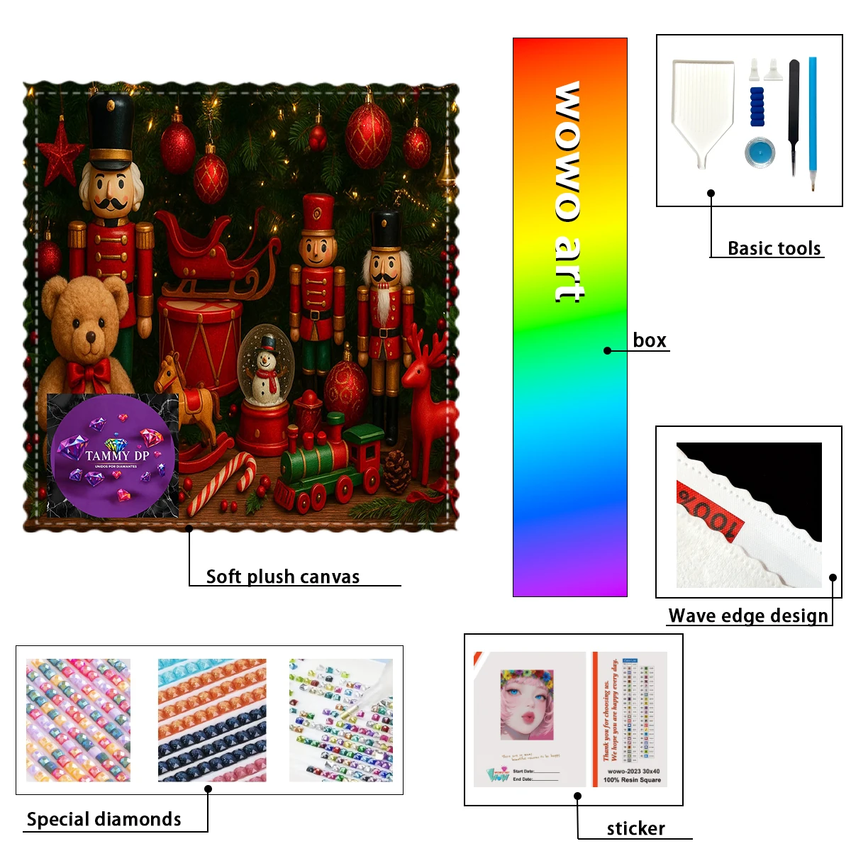 【TAMMY Diamond Art】هدايا عيد الميلاد كريستال AB حجر الراين FD حجر الراين الماس الراتنج المثالي #1