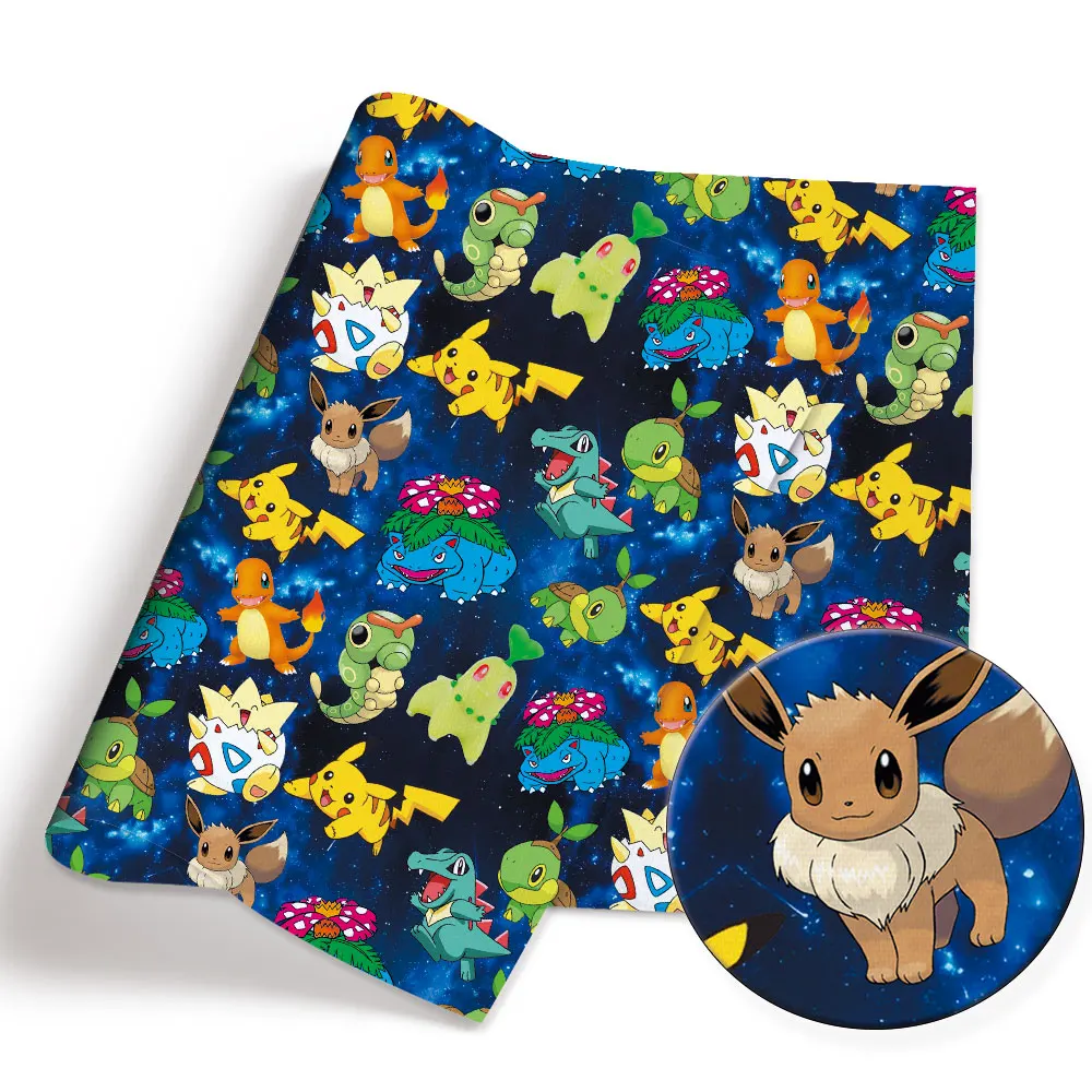 Pokemon Cartoon Fabric140*50cm Handgemaakte Naaien Patchwork Quilten Babyjurk Thuis Vel Bedrukte Stof Stof Naaien Kinderen