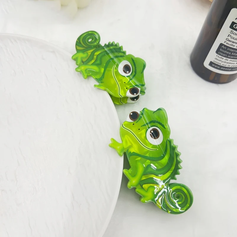 

1pc new cartoon cute dinosaur green lizard hair clip back of the head hair clip shark clip