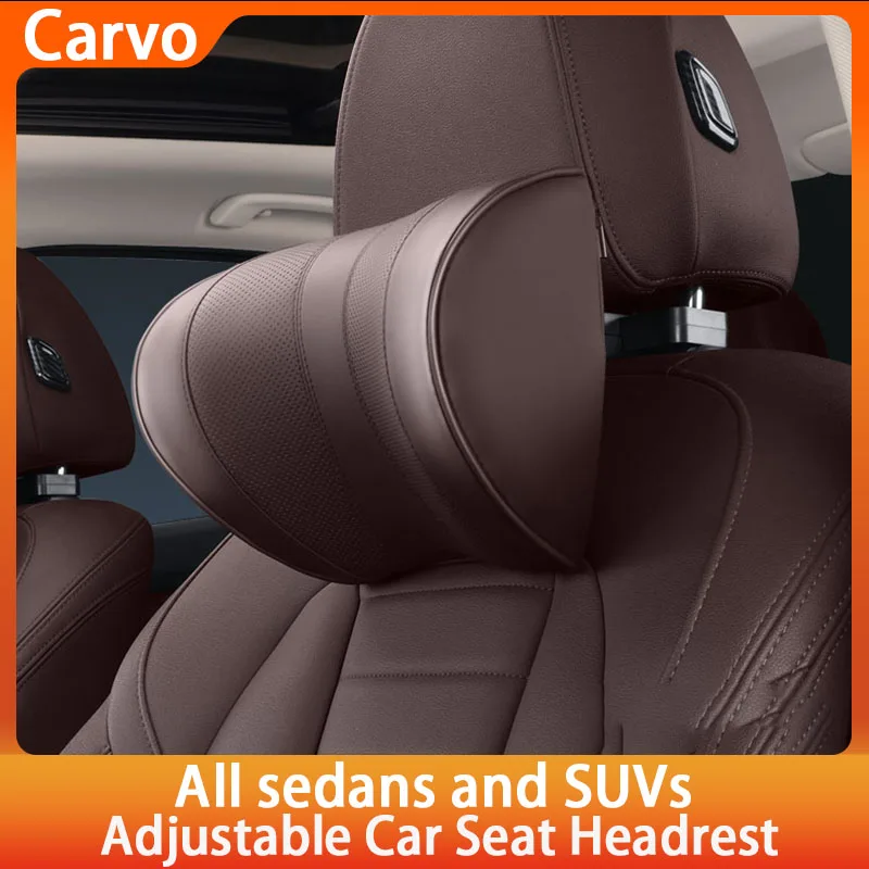 

Leather Car Seat Headrest Cushion Multi-Function Memory Foam Car Neck Pillow Adjustable Car Headrest Pillow Car Universal