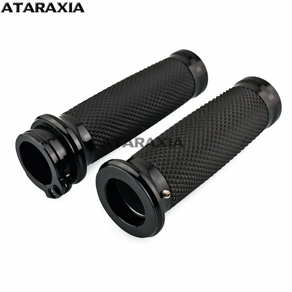 オートバイ 1.25 ''ユニバーサルラバーハンドグリップハンドルバーグリップハーレースポーツスター XL883 1200 アイアンツーリングダイナソフテイル用