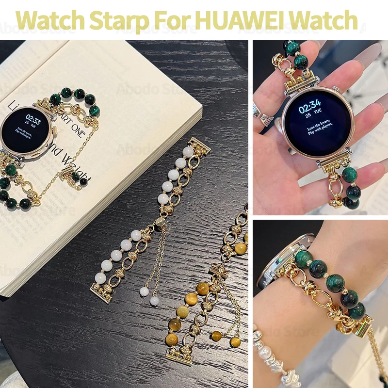 pulseira-de-pedra-natural-para-huawei-watch-gt4-5-3-2-pulseira-de-pulso-feminina-para-huawei-watch-8-9-10-pulseira-de-metal-para-huawei-watch-fit3-4