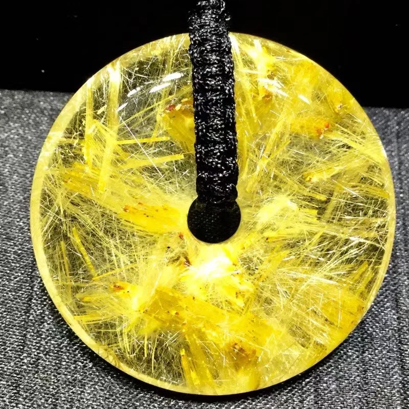 

Natural Copper Rutilated Quartz Pendant Flower 42*12mm Rutilated Quartz Jewelry Men Women Brazil AAAAAAA