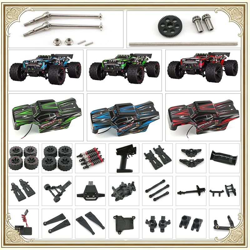 Acessórios Originais para Carro de Controle Remoto 1/16 TS-9522 Pro: Diferencial, Motor Servo, Barra de Direção, Braço Oscilante Superior e Inferior