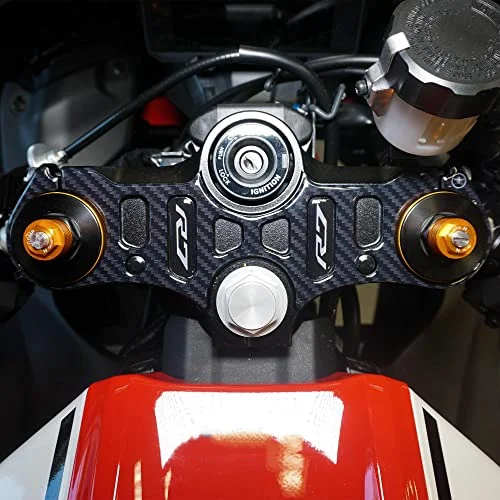 Motorcycle Oil Tank Protect Plate Fork Badge Steering Bracket Cover Decal Sticker For Yamaha YZFR7  R7 2021-2024