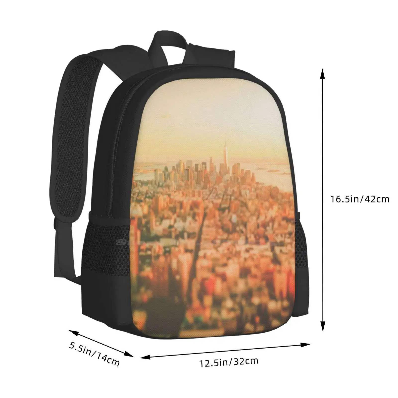 New York City-Skyline At Sunset Hot Sale Backpack Fashion Bags Cityscape Nyc Skyline New York City Skyline Manhattan 1 Wtc One