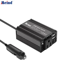 Meind 150W Power Inverter 12V to 110V Voltage Converter Car Charger Power Adapter with 2 USB Charging Ports 