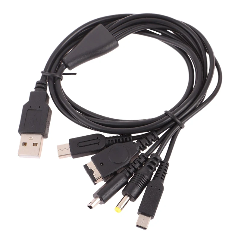 For New 3DS XL Lite LL Wi I U GBA  1.2M Cable Fast Charging Cable 5 In 1 USB Game Charger Cord Wire