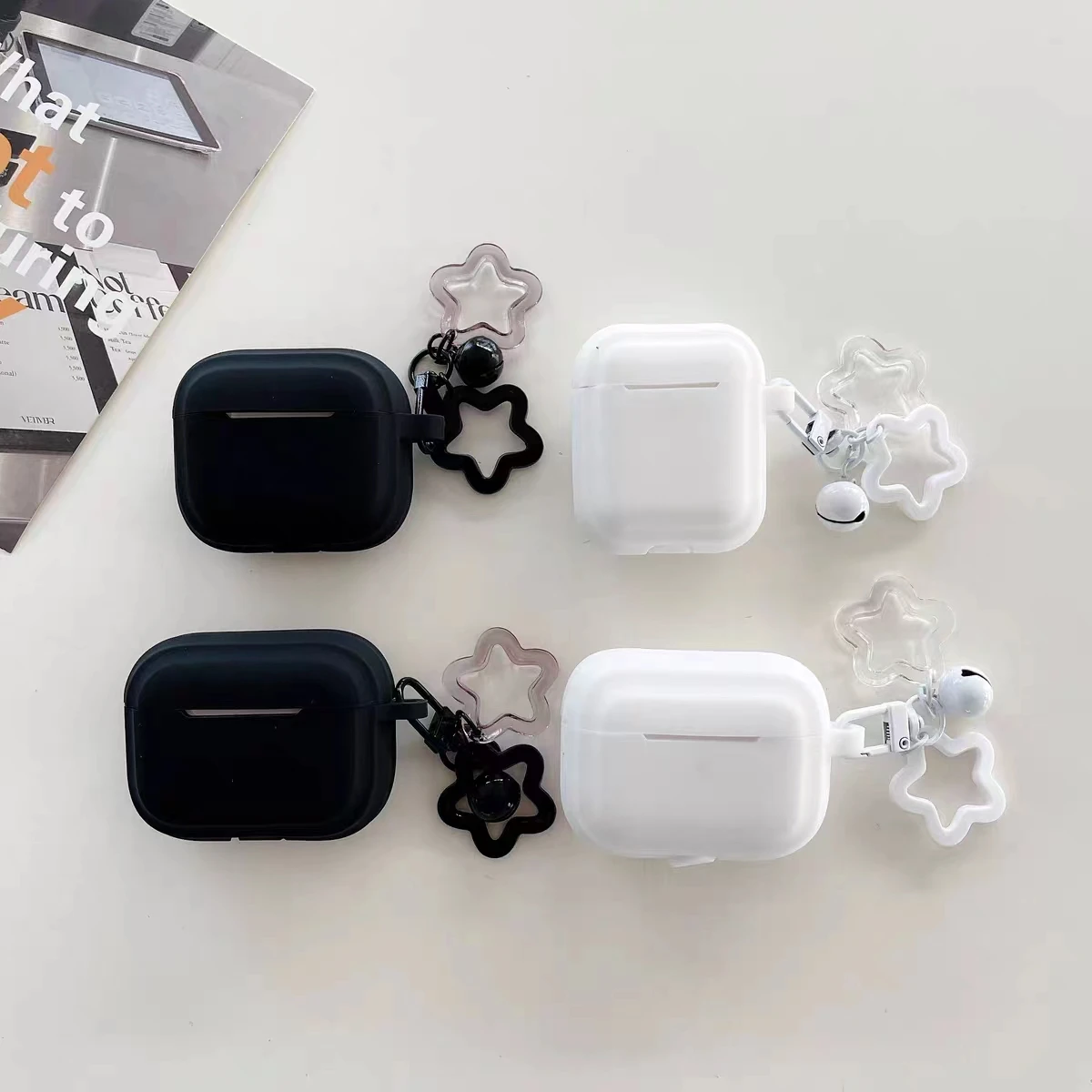 シンプルな黒、白のシリコンケース Airpods プロワイヤレス Bluetooth イヤホン保護ケース Airpods 3 2 1 Pro2 ソフトカバー