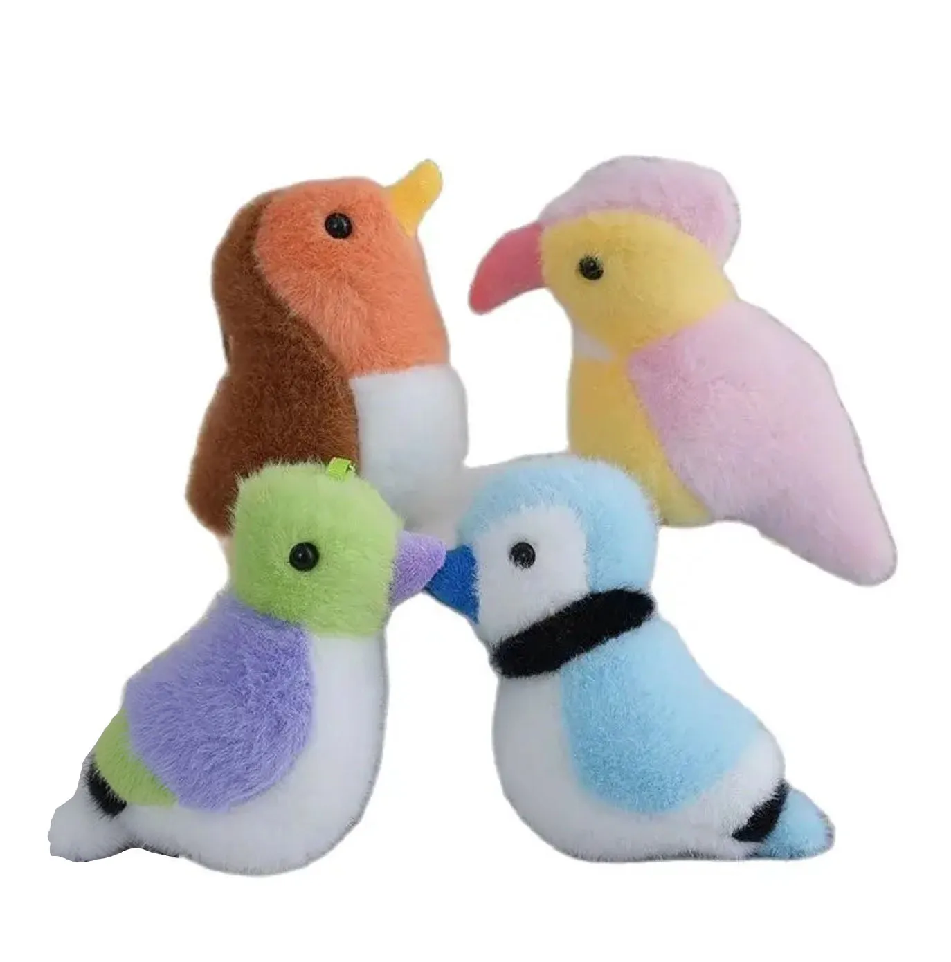 Wholesale 24pcs/lot 12cm Cute Animals Parrot Toucan Plush Keyring TOys Dolls Key chain gifts