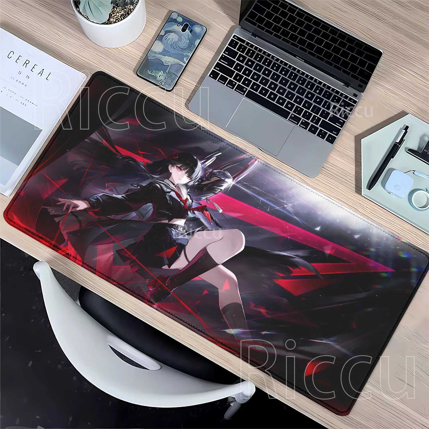 HD Printing Chisa Wuthering Waves Gaming WuWa Larger Overlock Mouse Pad PC Office Non-slip E-Keyboard Desk Mat Overlock Mousepad