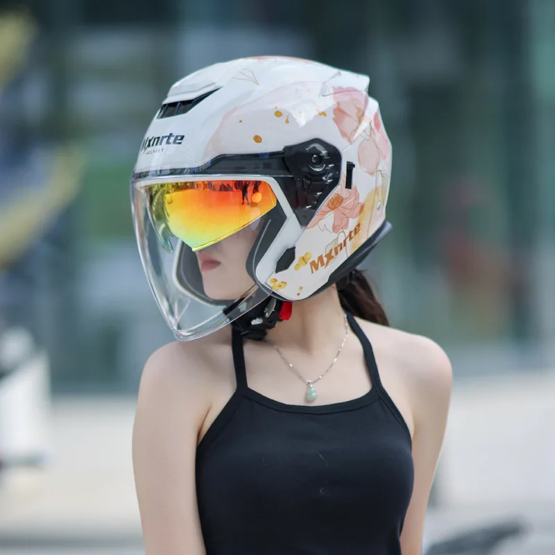

Mxnrte мотоциклетный шлем женский мужской электромобиль полушлем четыре сезона универсальный летний casco moto cascos para moto