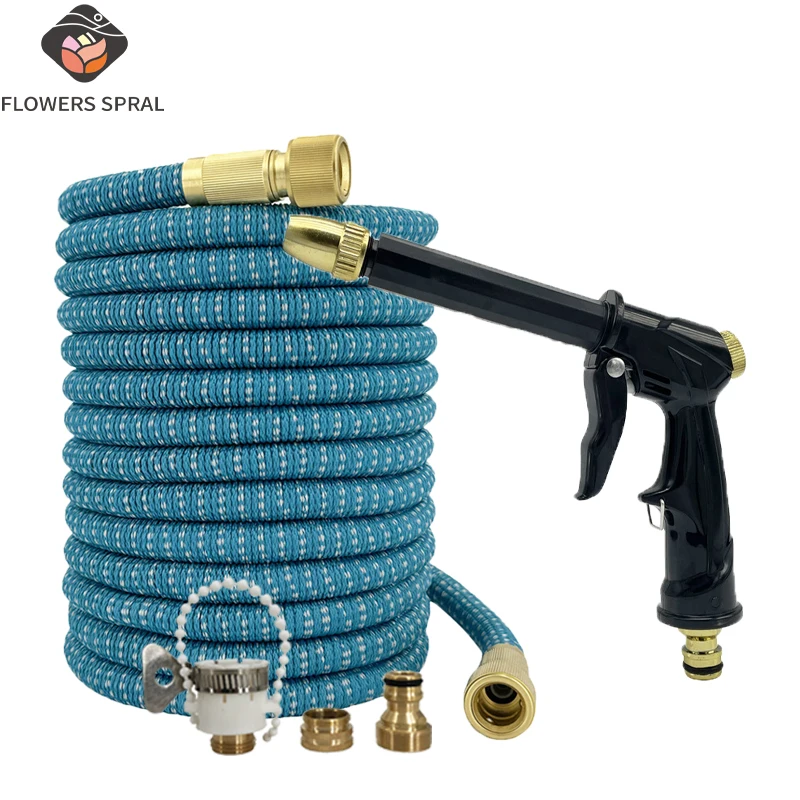 

Garden Hose Reel Expandable Watering Hose High-Pressure Car Wash Water Gun, Adjustable, Garden Irrigation Magic Hose