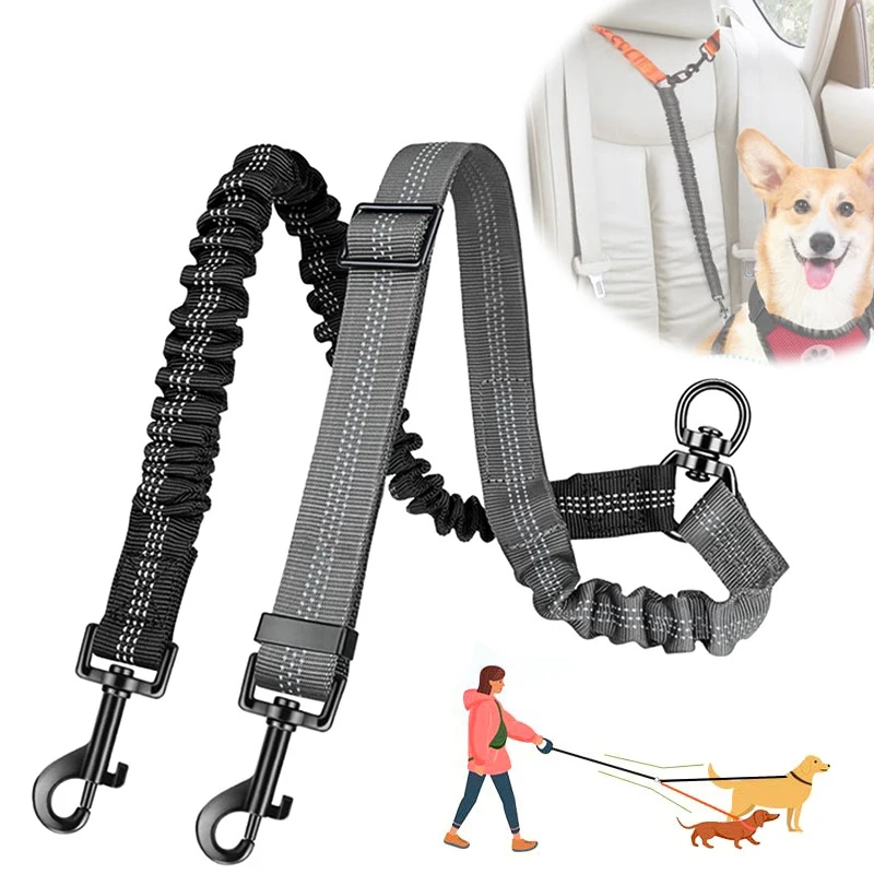 Reflective Double Dog Leash For Two Dogs Nylon adjustable Dog Coupler For Walking Training small Medium Large big Two Dogs lead