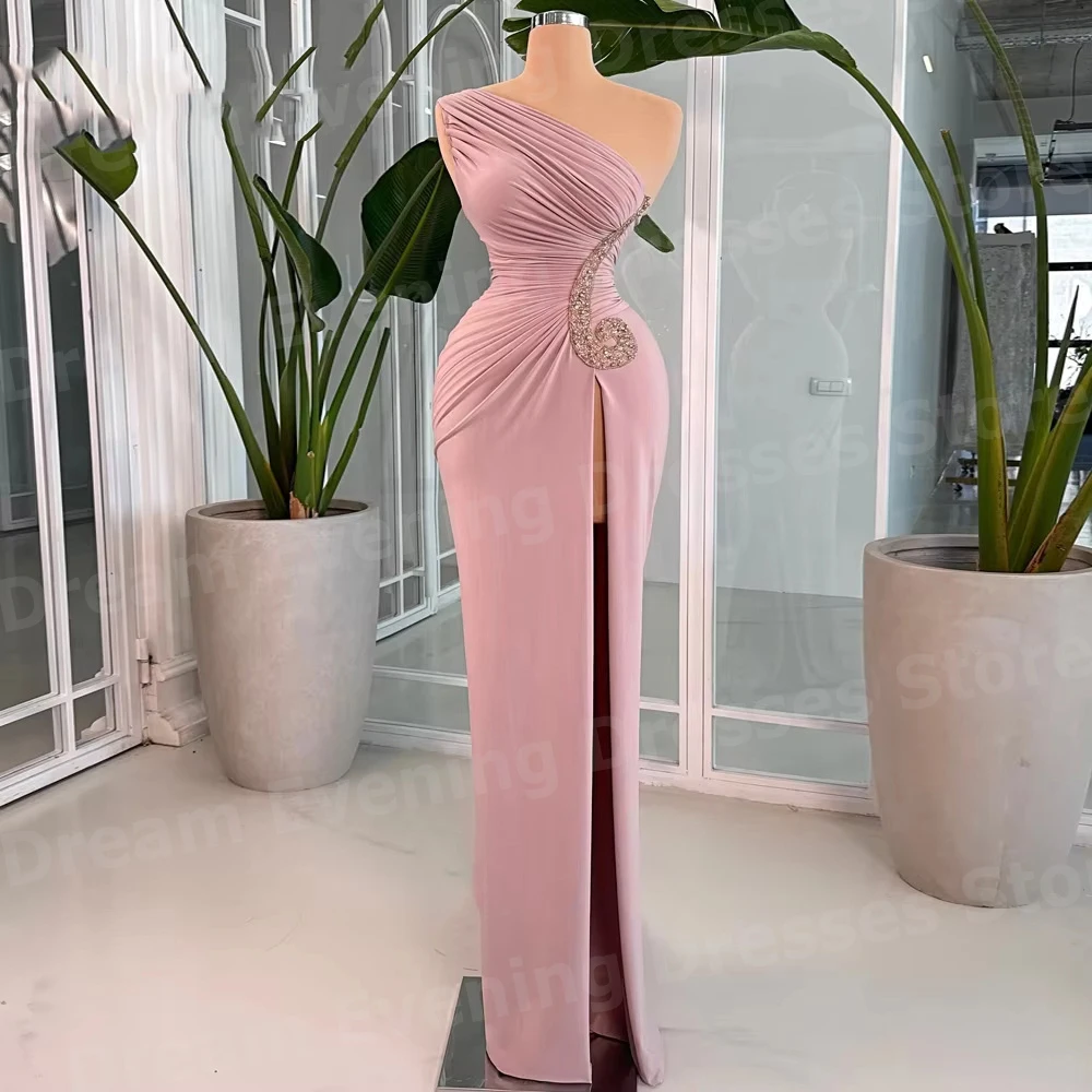 セクシーなマーメイド女性のワンショルダーノースリーブイブニングドレスカスタマイズされた Vestidos Para Mujer プロムドレスサイドスリットローブドソワレ