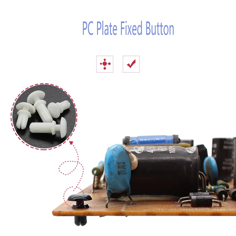 50-100 pièces R2024-r6080 noir/blanc noir blanc Nylon plastique R Type Expansion Rivet écrou pince Pc carte Rivet fixation