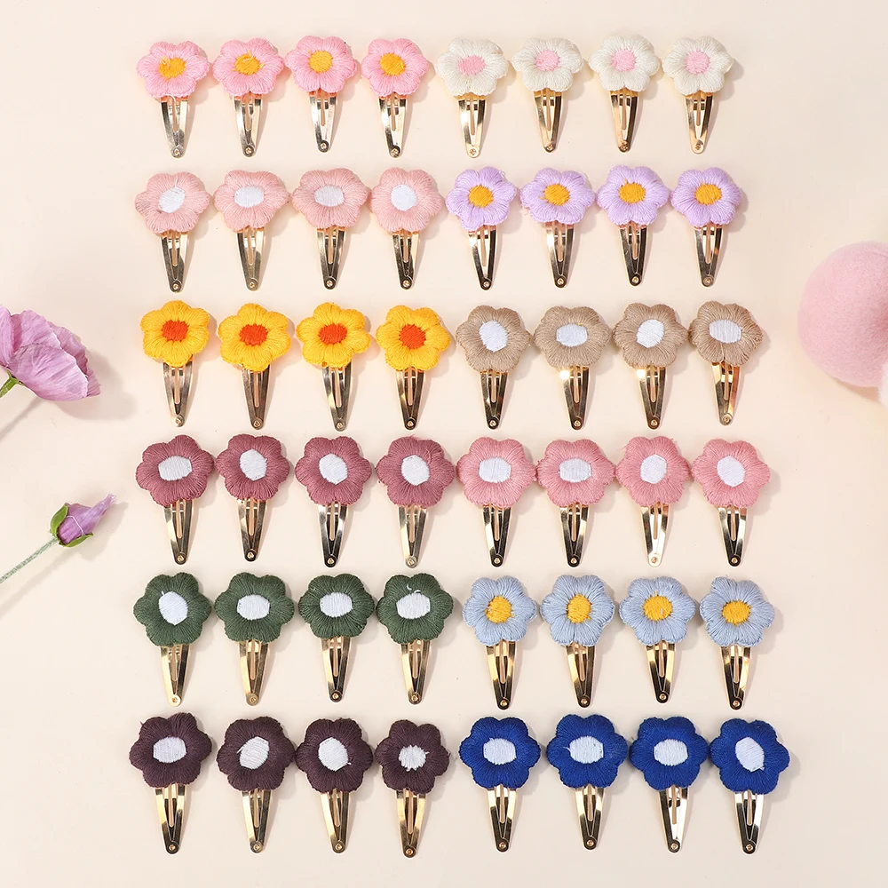 

40Pcs Random Color Flower Hair Pins Children Flower Hair Clips Sweet Girls Baby Vintage Hairpins Barrettes Hair Accessories