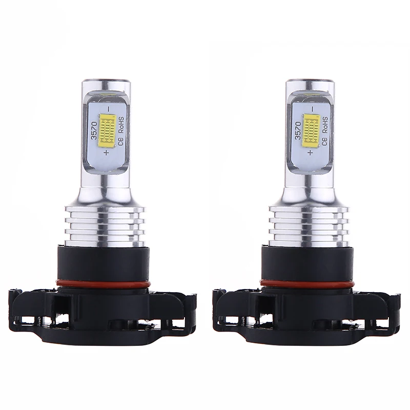 2Pcs Car Fog Lamp PSX24W PS24W PSX26W LED H16 5202 5201 Auto Bulb Fog light 3570 Chip CSP SMD 20000LM 3000K White 6000K