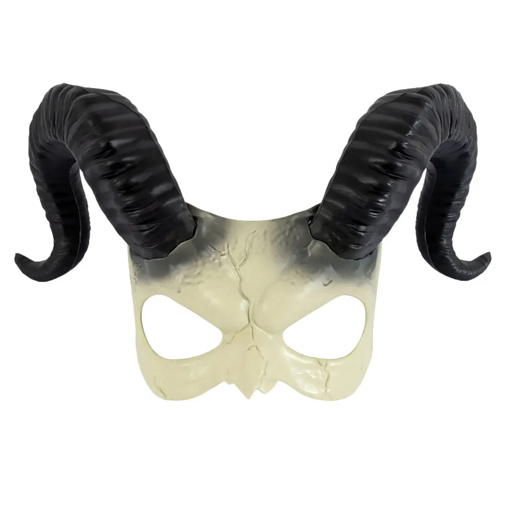 

Sheep Horn Half Face Halloween Mask Goat Head Animal Headwear Cosplay Costume Party Masquerade Scary Creepy Halloween Mask