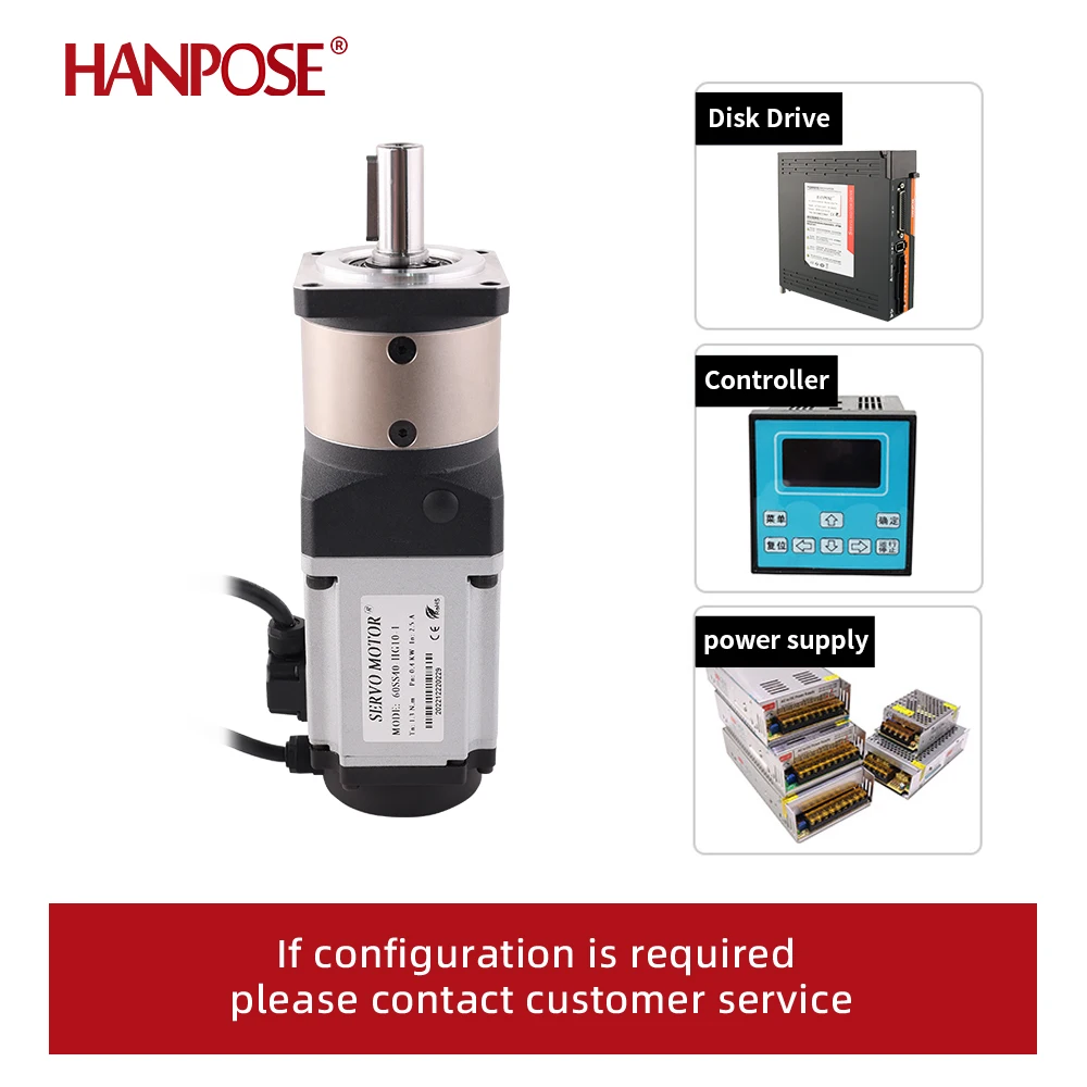 Imagem -04 - Hanpose Servo Motor com Kit de Acionamento Redutor Planetário de Alta Precisão Caixa de Velocidades ac 220v 15 a 60 Ss40-hg101 400w