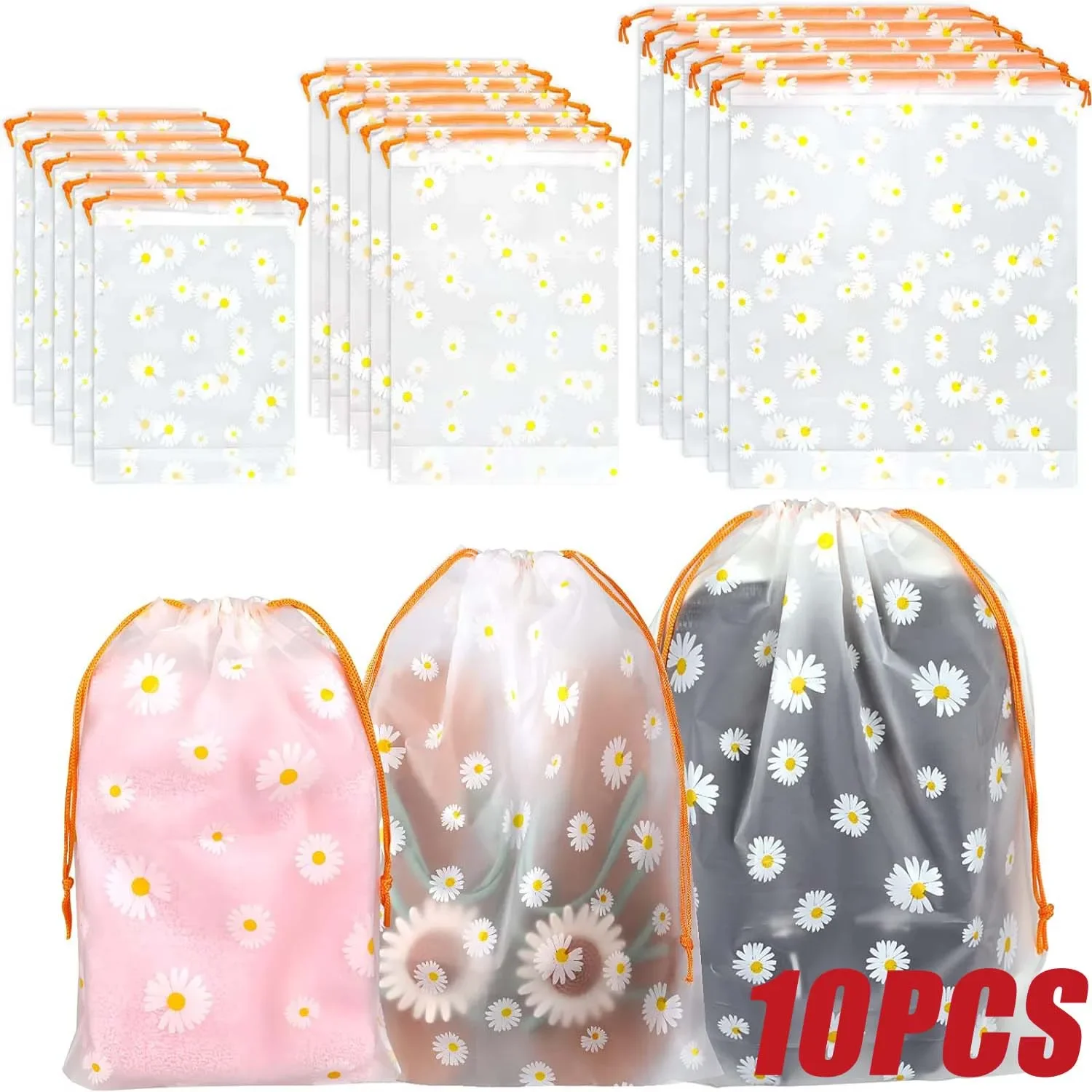 

5/10Pcs Travel Shoe Bags Waterproof Drawstring Storage Bags 3 Sizes Reusable Space Saver Storage Bag for Toys Shoe Clothes Towel