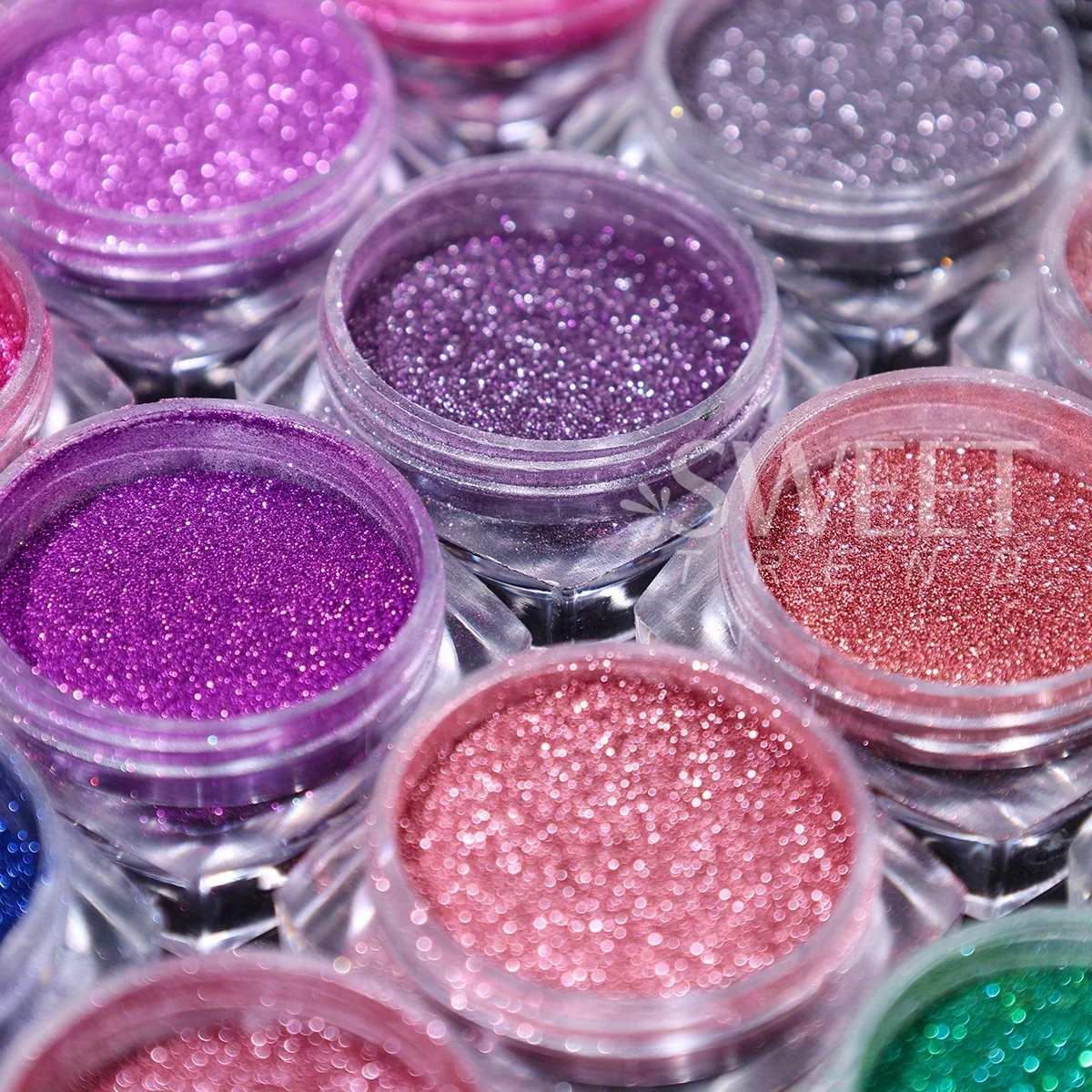 45 pçs espelho de metal colorido cromo prego glitter pó luxo esfregando poeira y2k pigmento decoração com 10 escova acessórios manicure