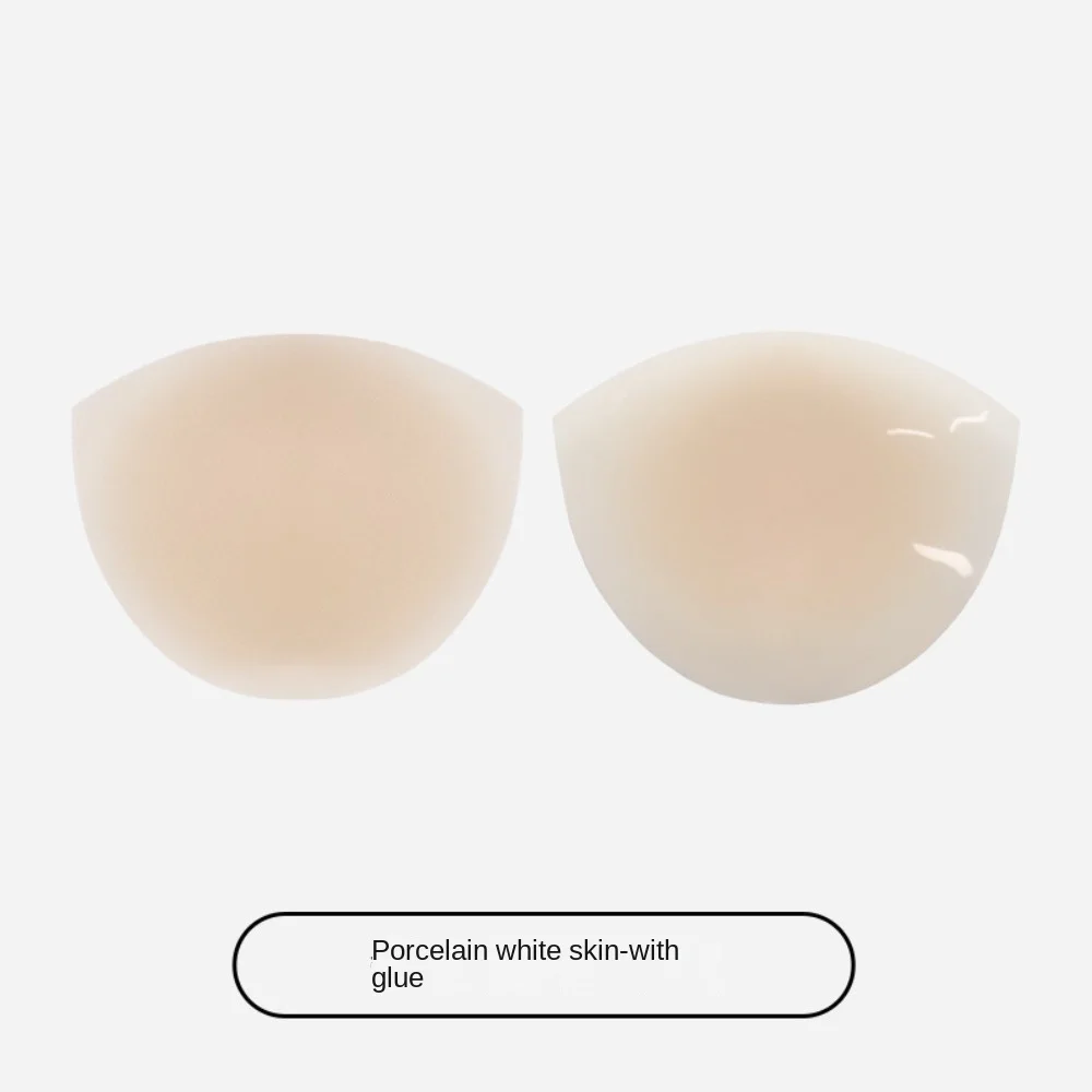 رقعة صدر غير مرئية نصف دائرية من السيليكون قابلة لإعادة الاستخدام للنساء ملابس داخلية غير مرئية رفيعة ذاتية اللصق