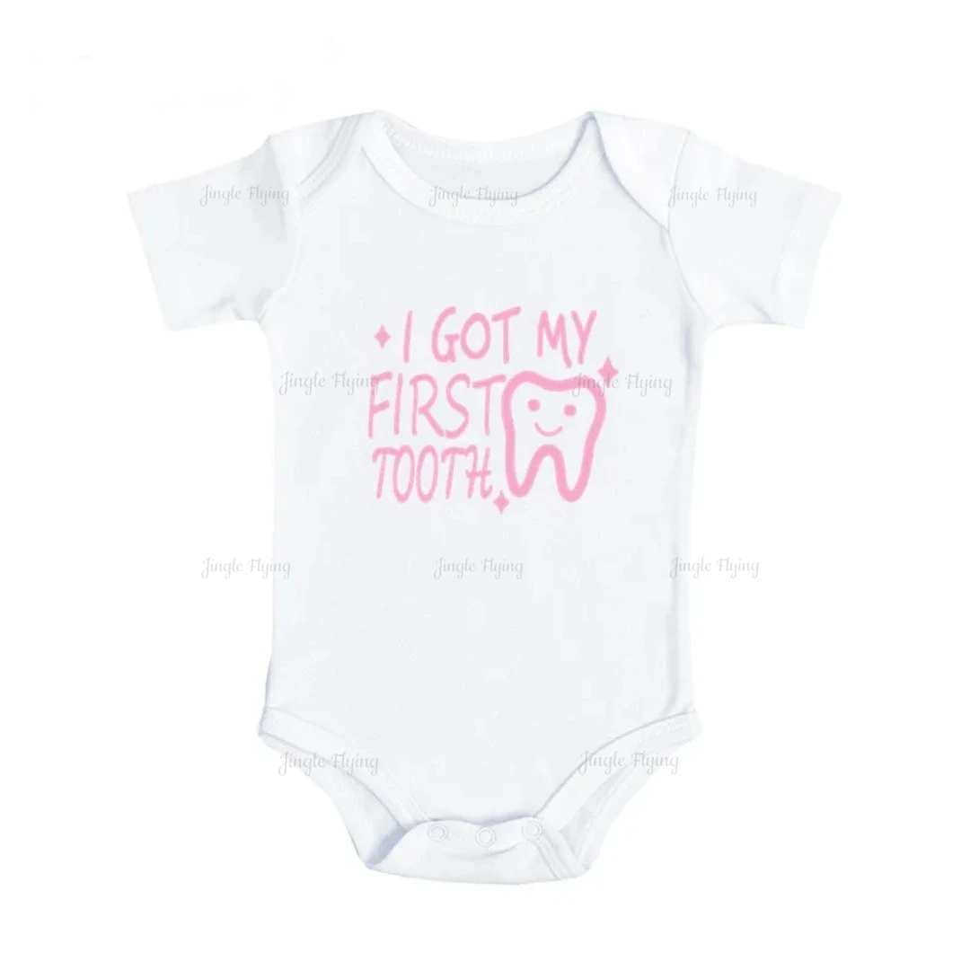 Infant Bodysuits I Got My First Tooth Cute Baby Romper Summer Jumpsuit Outfits Onesie Funny Boys Girls Gift Clothes Baby Onesie