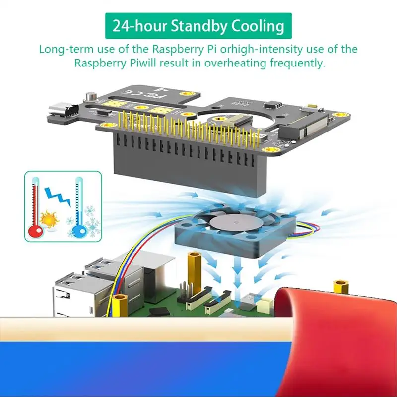 Für Raspberry Pi 5 Pcie zu M.2 Nvme SSD HAT 3IN1 Adapter Board für 2230 2242 2260 2280 M.2 Nvme SSD-X62A