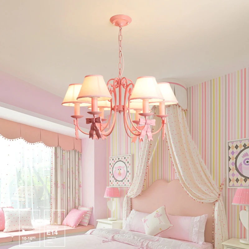 Simplicity Pink Kinder-Hängelampen, niedliche LED-Pendelleuchte für Schlafzimmer, Wohnzimmer, romantische Heimdekoration, Kronleuchter