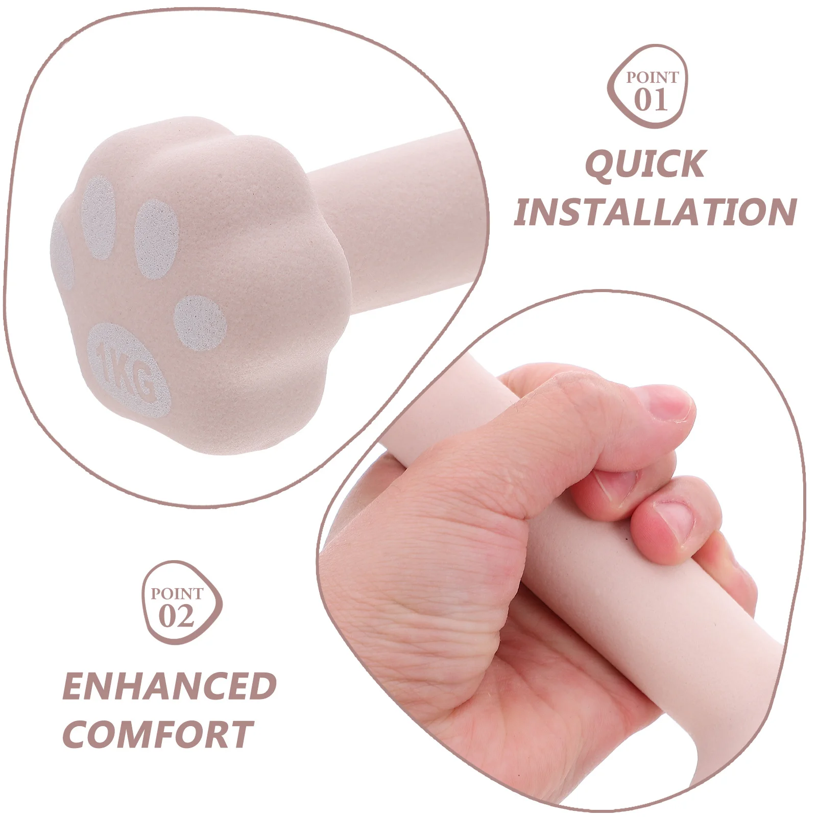 1 كجم السيدات الدمبل الفينيل المغلفة خفيفة الوزن وزن اليد للمنزل تجريب الذراع تشكيل ممارسة أجهزة لياقة بدنية الدمبل ل #4