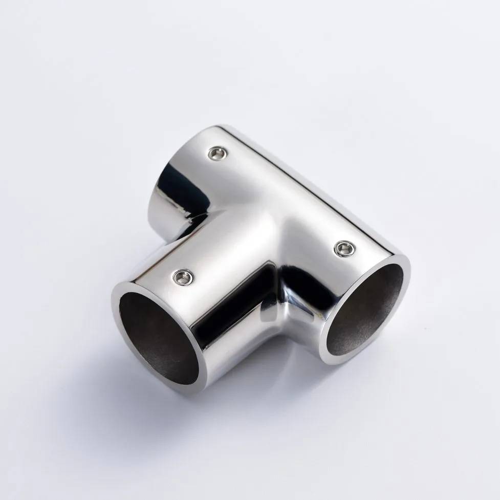 STT Marine Hand Rail Fitting Stainless Steel 90 Degree 3 Way Corner Elbow