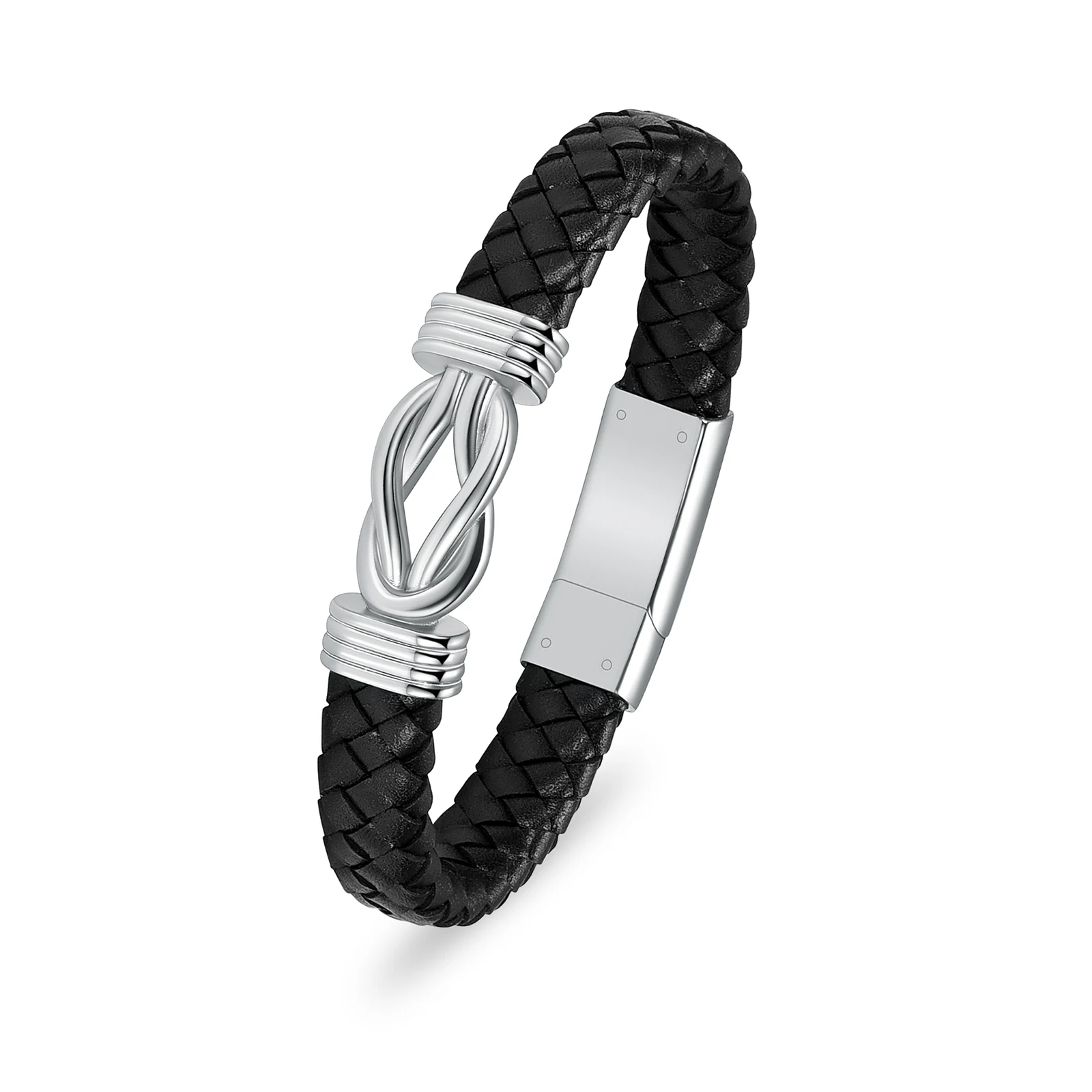 Cremation Jewelry Urn Bracelet for Ashes Men's Braided Genuine Leather Cremation Urn Bracelet for Human - Ashes Cuff Urn Bangle